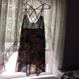 Floral tank/tunic black floral XS